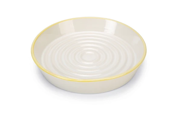 Beeztees Yavru Kedi Mama Su Kabı, Seramik, Gri Sarı, 17,5cmx3,5cm ürün görseli 1