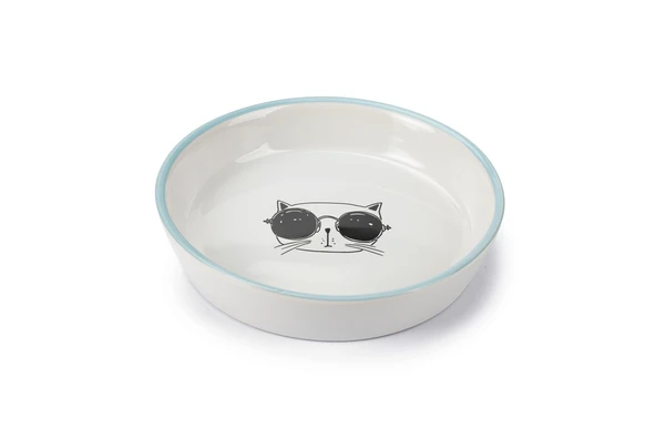 Beeztees Kedi Mama Su Kabı, Seramik, Beyaz, 16cm, 300ml ürün görseli 1