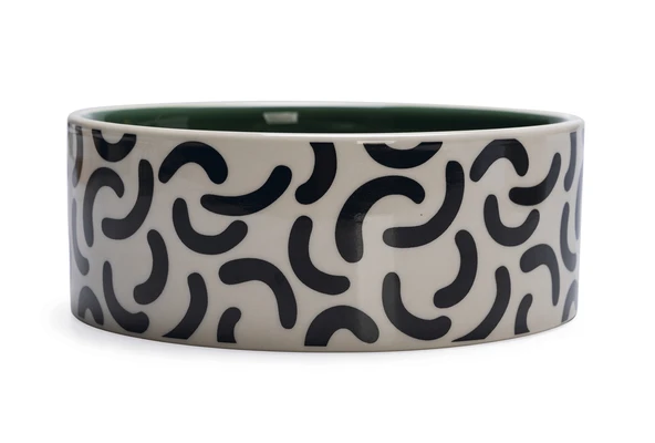 Beeztees Köpek Mama Su Kabı, Seramik, Yeşil Beyaz, 16cm, 800ml - 3