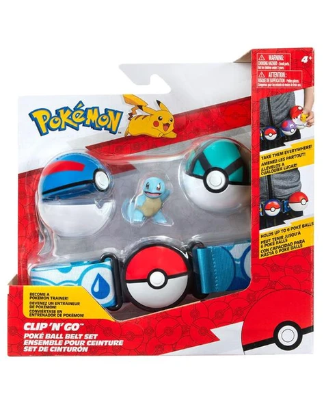 Pokemon Clip N Go Squirtle Figür ve Kemer Seti PKW3161