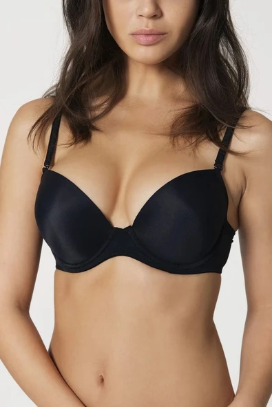 SheDo Orkide Kadın Siyah Push Up Dolgulu Basic Sütyen 8350