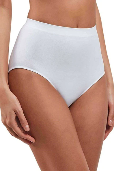 SheDo Elite Lite Kadın Yüksek Bel Dikişsiz İz Yapmaz Slip Külot Beyaz 811