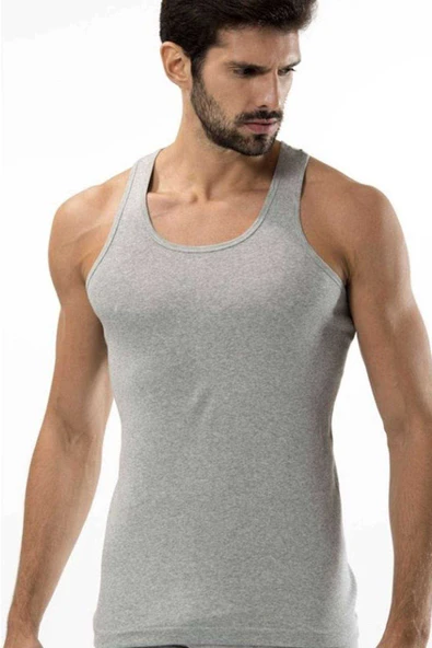 SheDo 3 adet Tk Ribana Spor Erkek Gri Atlet 0118