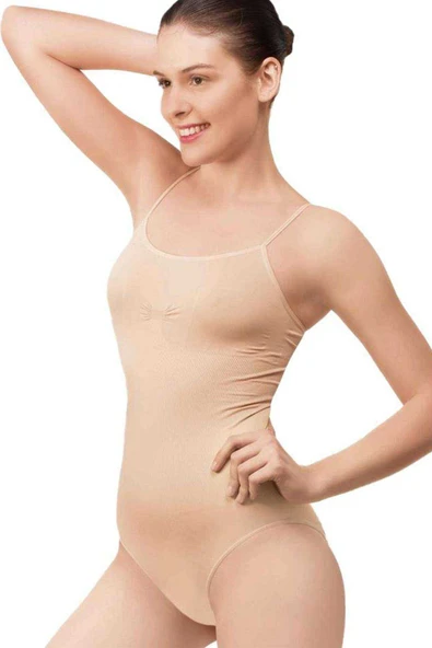 SheDo Elit Life Kadın Ten İnce Dikişsiz Askı Body Zıbın Atlet 874
