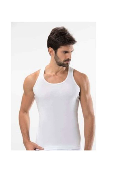 SheDo 3 adet Tk Ribana Spor Erkek Beyaz Atlet 0118