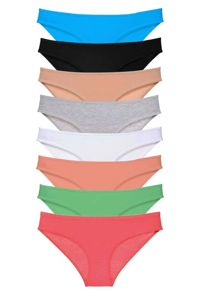 SheDo 8 adet Süper Eko Set Likralı Kadın Slip Külot Set 7