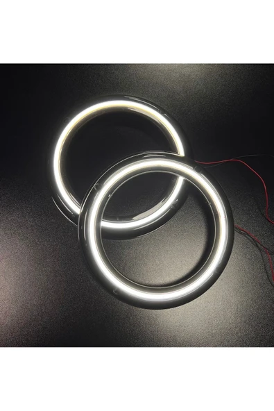 POZART AUDİO SYSTEMS Peteksiz Beyaz Neon Işıklı 20CM Midrange ve Hoparlör Kapağı 1takım 2adet Hoparlörünüz Görünür - 4