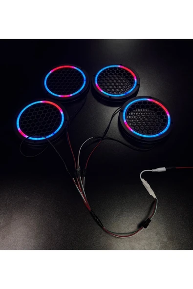 POZART AUDİO SYSTEMS Piksel Neon Ledli 16cm Midrange Hoparlör Kapağı 4adet Kapak+Modül Soketli Tak Çıkart Kolay Montaj - 4
