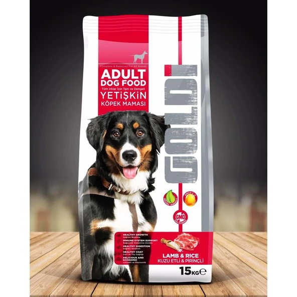 GOLDİ KUZU ETLİ PİRİNÇLİ KÖPEK MAMASI 15 KG