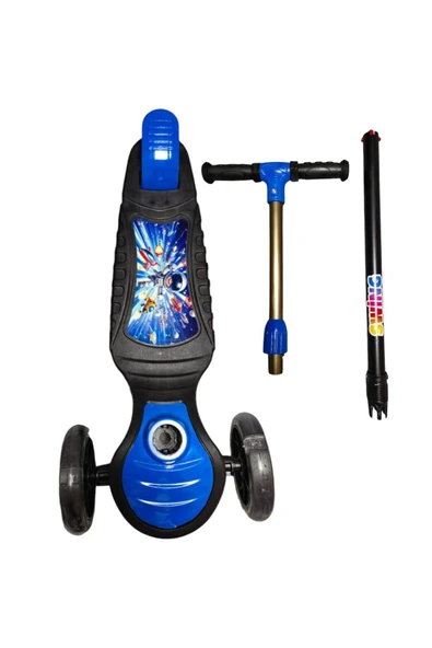 ÇEKİRDEK ZEKA SWİNG SCOOTER MAVİ 3 tekerlekli LED IŞIKLI 3yaş+ Çocuk Scooter 40kğ Kapasiteli - 2