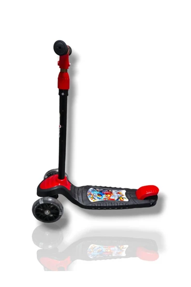 ÇEKİRDEK ZEKA SWİNG SCOOTER KIRMIZI 3 tekerlekli LED IŞIKLI 3yaş+ Çocuk Scooter 40kğ Kapasiteli - Resim 2