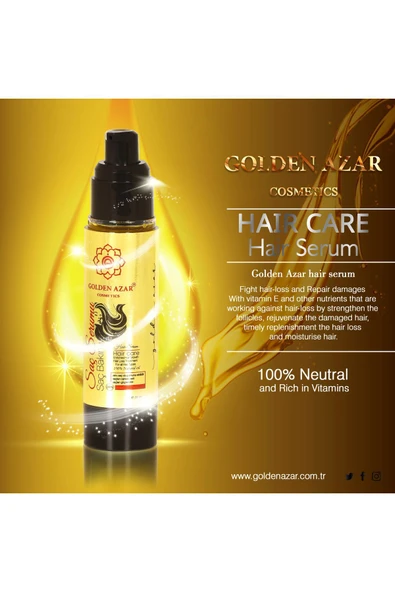 GOLDEN AZAR Bitkilsel Doğal Yağlar Ile Üretilen Saç Bakım Yağı Saç Serumu 50ml - 6