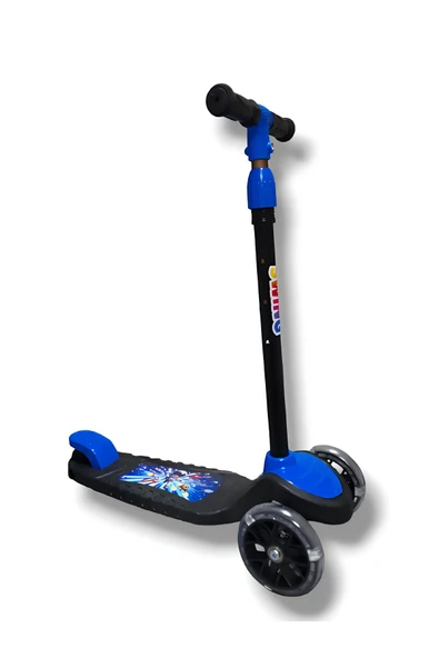 ÇEKİRDEK ZEKA SWİNG SCOOTER MAVİ 3 Tekerlekli Işıklı Çocuk Scooter Swing - 3 Kademeli Yükseklik Ayarı - 4
