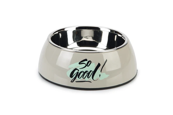 Beeztees Köpek Mama Su Kabı, Paslanmaz Çelik, Gri, 18cm, 350ml - 1