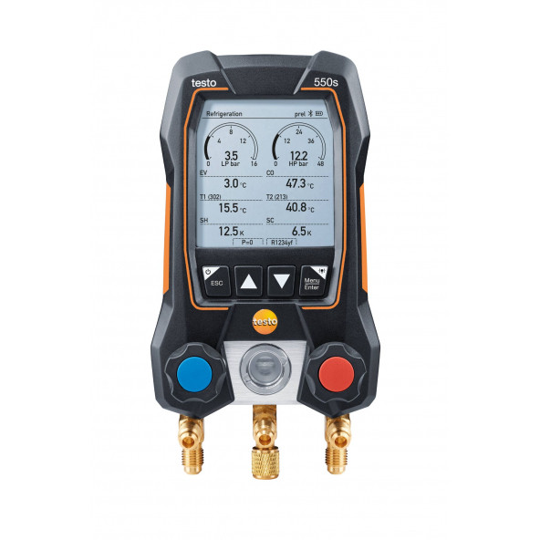 TESTO 550S AKILLI SET - KABLOSUZ KELEPÇE SICAKLIK PROBLARINA SAHİP AKILLI DİJİTAL MANİFOLD
