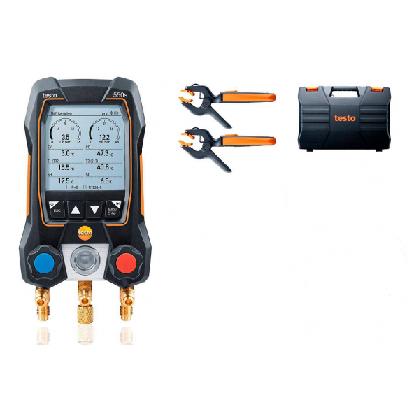 TESTO 550S AKILLI SET - KABLOSUZ KELEPÇE SICAKLIK PROBLARINA SAHİP AKILLI DİJİTAL MANİFOLD - Resim 2