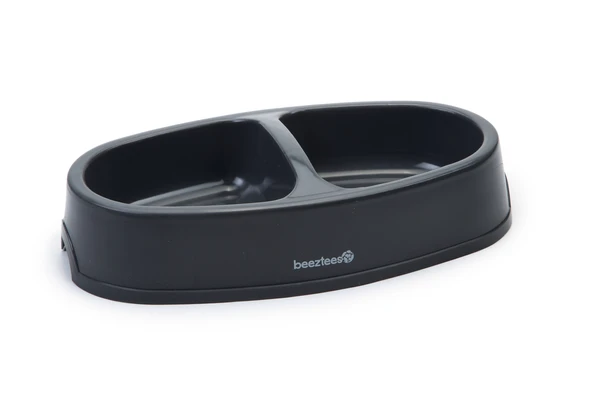 Beeztees İkili Mama ve Su Kabı, Plastik, Antrasit, 27x16,5x6cm, 2x400ml ürün görseli