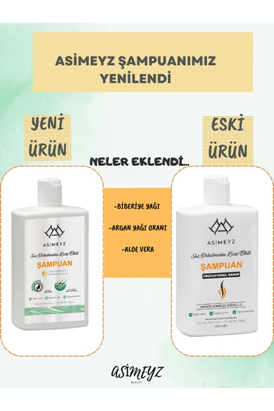 ASİMEYZ Biberiye Argan Egzema Ve Saç Dökülmesine Kepek Karşıtı Onarıcı Şampuan 330ml(YENİ IÇERİK) - 2
