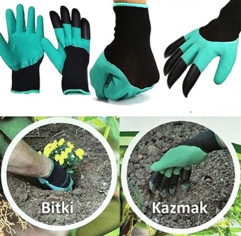 BUFFER® Toprak Kazma Ekme Çapalama İçin Korumalı Bahçe Bahçivan Eldiveni - 3