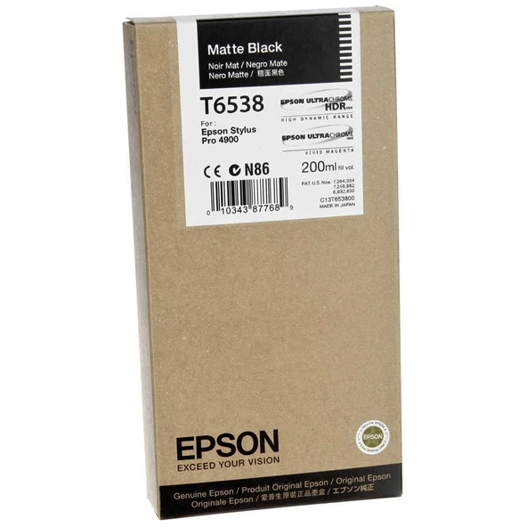Tonersepeti Epson T6538-C13T653800  Mat Siyah Kartuş