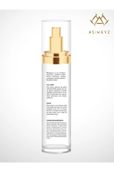 ASİMEYZ Onarıcı Keratinli Saç Bakım Sütü / Fön Spreyi Kolajen ve Argan Desteği 200 ml (( 2 ADET )) - 2
