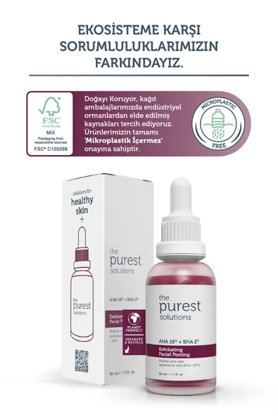 The Purest Solutions Aha 10% + Bha 2% Cilt Tonu Eşitleyici Yüz Peeling Serum 30 ml - 5