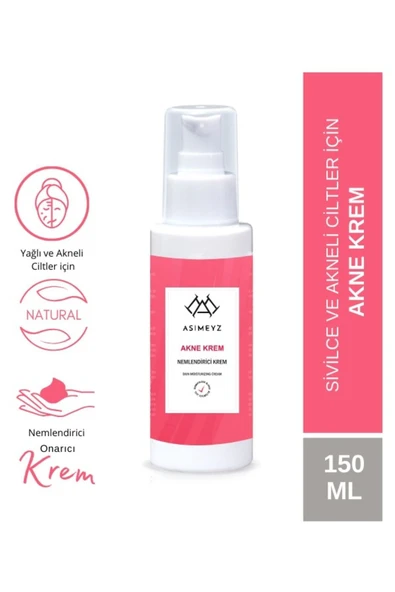ASİMEYZ Sivilce Önleyici Ve Sivilce Karşıtı Akne Siyah Nokta Giderici Nemlendirici Krem Anti-Acne 150 ml
