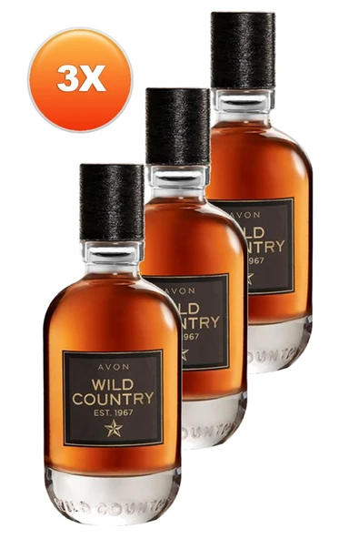 AVON Wild Country Erkek Parfüm Edt 75 Ml. Üçlü Set