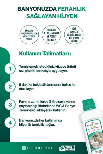 BİOBELLİNDA Wc & Banyo Temizleyici 750 ml - 3