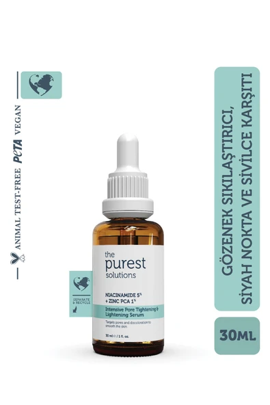 THE PUREST SOLUTİONS Siyah Nokta Ve Sivilce Karşıtı Niacinamide Cilt Bakım Serumu 30 Ml (niacinamide 5% & Zinc Pca 1%)