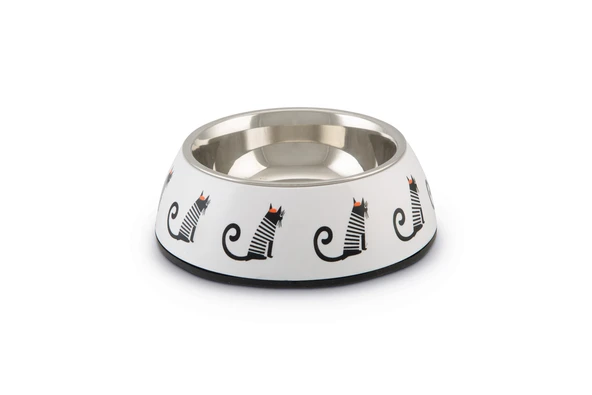 Beeztees Kedi Mama Su Kabı, Paslanmaz Çelik, Beyaz, 14x4,5cm, 160ml - 1