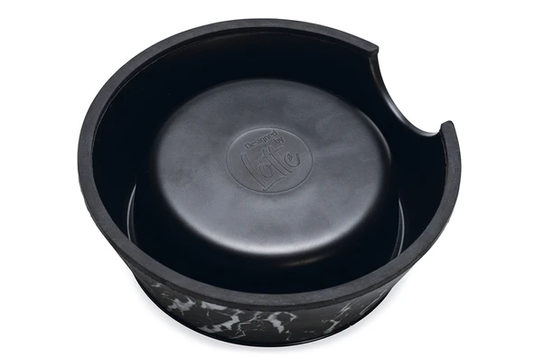 Beeztees DBL Köpek Mama Su Kabı, Mat Siyah Paslanmaz Çelik, Siyah Mermer Görünümlü, 14cm, 160ml - Resim 4