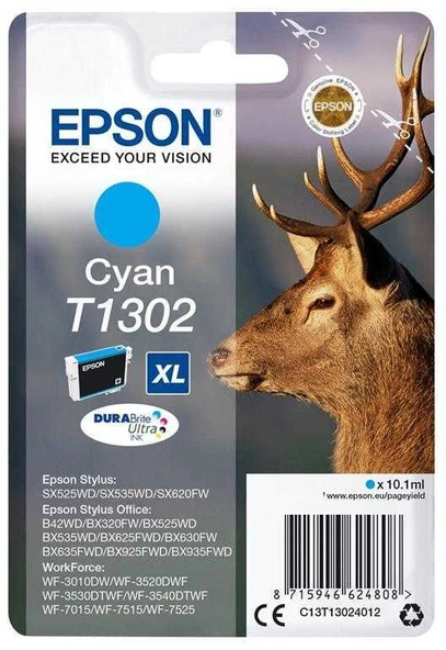Tonersepeti Epson T1302 C13T13024020  Mavi Kartuş