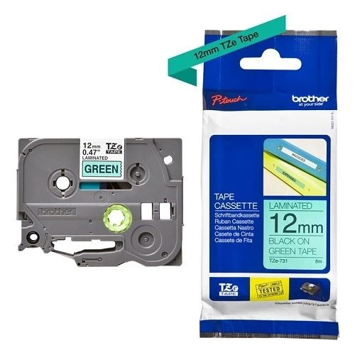 Tonersepeti Brother TZE-731 Siyah  Lamine Etiket (12mm) - Resim 2
