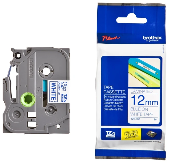 Tonersepeti Brother TZE-233 Beyaz Üzerine Mavi Etiket Şeridi