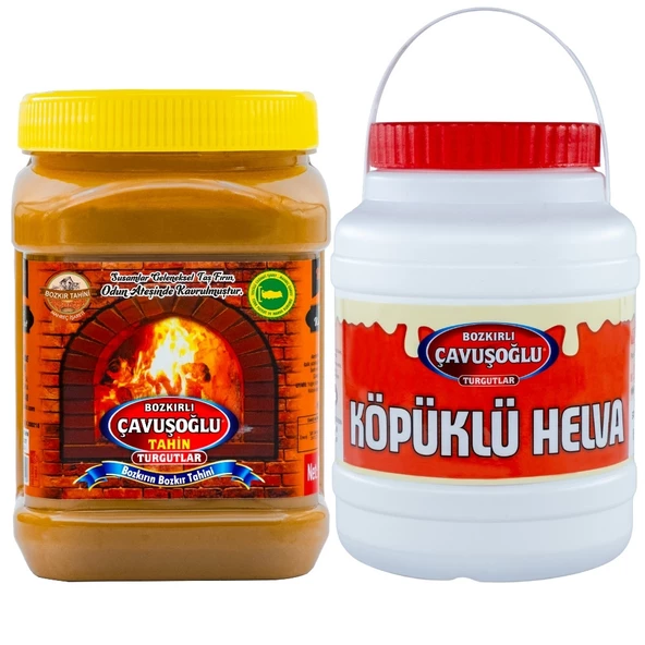 Bozkırlı Çavuşoğlu Odun Ateşinde Kepekli Bozkır Tahini 930 g + Köpüklü Helva 930g