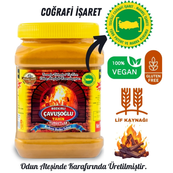 Bozkırlı Çavuşoğlu Odun Ateşinde Kepeksiz Bozkır Tahini 930 g + Kozalak Pekmezi 1000g - Resim 2