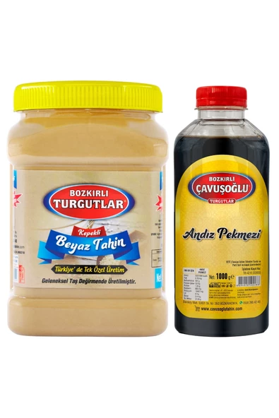 Bozkırlı Çavuşoğlu Kepekli Beyaz Tahin 930 g + Andız Pekmezi 1000g