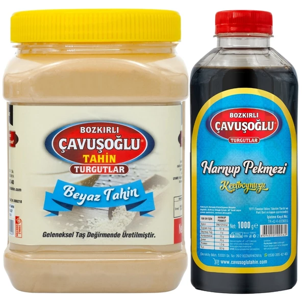 Bozkırlı Çavuşoğlu Beyaz Tahin 930 g + Harnup Keçiboynuzu Pekmezi 1000g