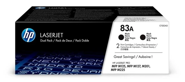Tonersepeti Hp 83A-CF283AD 2'li  Toner ürün görseli 1
