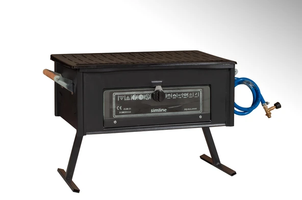 Simline Lav Taşlı Cam Fırınlı Tüplü Büyük Boy Mangal 52,5 cm