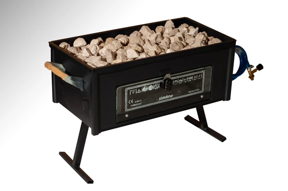 Simline Lav Taşlı Cam Fırınlı Tüplü Büyük Boy Mangal 52,5 cm - 3