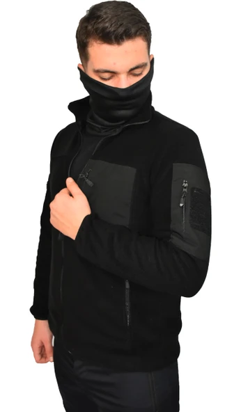 SİYAH TAKTİK POLAR MONT 7 CEP - 3