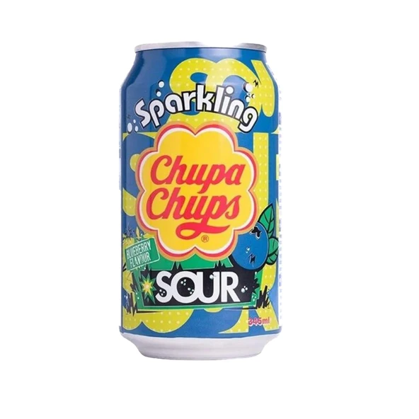 Chupa Chups Sour Blueberry Flavour - Ekşi Yaban Mersini Aromalı Gazlı İçecek 345 ml - 2