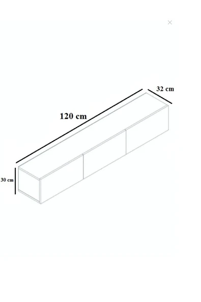 OlcayAksesuar TV Ünitesi 120cm Tv Sehpası 3 Kapaklı TV Dolabı - 6