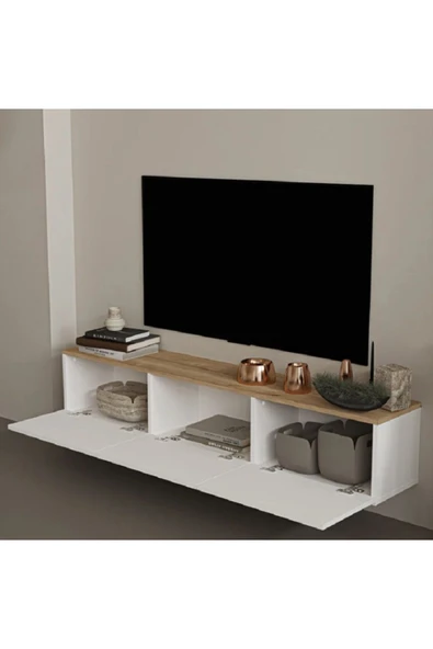 OlcayAksesuar TV Ünitesi 180 cm Tv Sehpası 3 Kapaklı TV Dolabı - 2