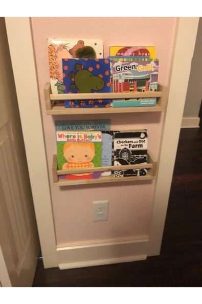 OlcayAksesuar Ahşap Kitaplık Mutfak Rafı 2 Adet Duvar Rafı Baharatlık Banyo Rafı - Resim 2