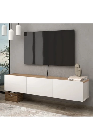 OlcayAksesuar TV Ünitesi 150 cm Tv Sehpası 3 Kapaklı TV Dolabı