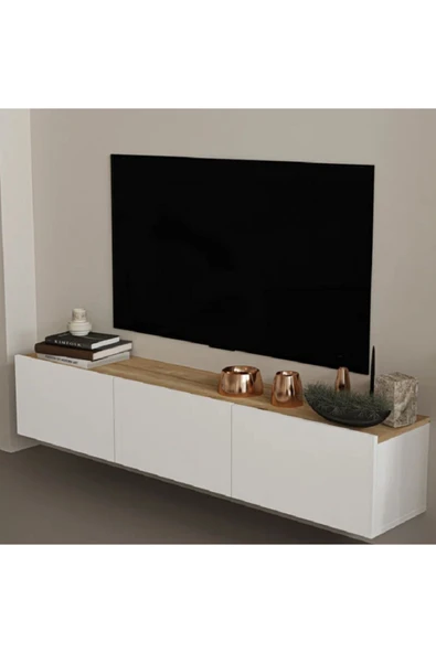 OlcayAksesuar TV Ünitesi 150 cm Tv Sehpası 3 Kapaklı TV Dolabı - 2