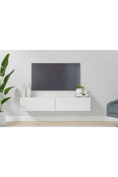OlcayAksesuar TV Ünitesi 150 cm Tv Sehpası 2 Kapaklı TV Dolabı